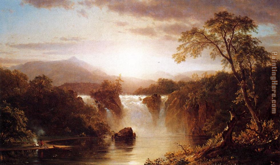 Landscape with Waterfall painting - Frederic Edwin Church Landscape with Waterfall art painting